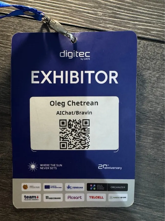 Badge de expozant, DigiTec by UATE, Erevan